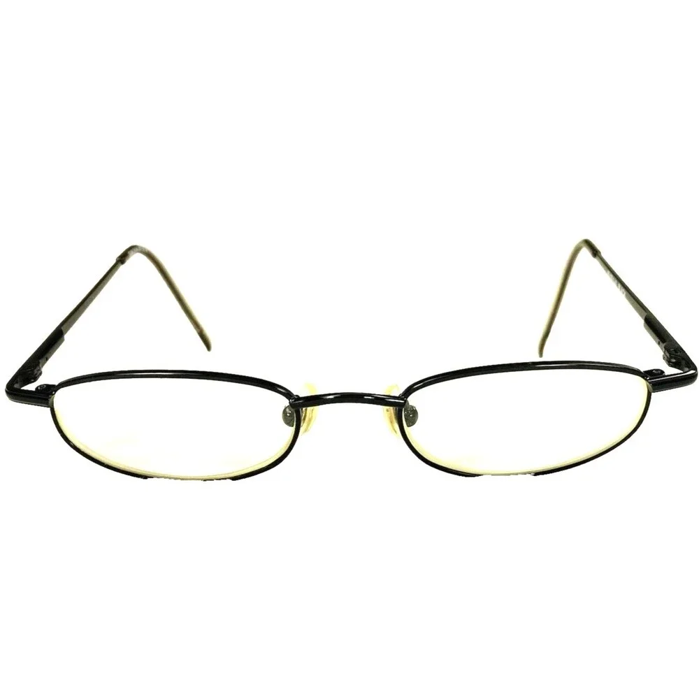 Eye Q Eyeglasses Metal Frames Black Oval SW 314 Vtg Womens Small 45 - 18 - 141